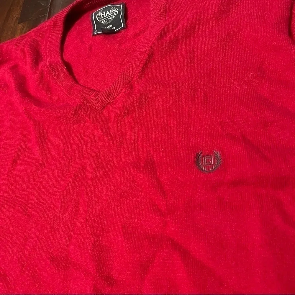 Chaps Red Sweater Mens Size Large Cotton Cashmere